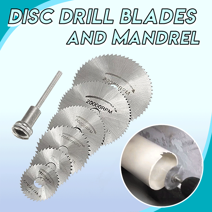 7pcs Disc Drill Blades And Mandrel
