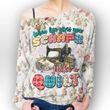 Alohazing Off shoulder Women T-Shirts Sweater Vintage Floral Make A Quilt