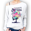 Alohazing Off-shoulder Women T-shirt Sweater Auntie Looks Totally Flamazing Apparel
