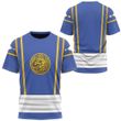 Mighty Morphin Power Ranger Ninja Rangers Blue Wolf Custom T-Shirt