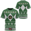 Mighty Morphin Green Power Rangers Ugly Christmas Custom T-Shirt