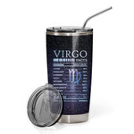 Alohazing 3D Virgo Fact Custom Glitter Design Vacuum Insulated Tumbler