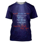 Alohazing 3D Blood Stains Are Red Ultraviolet Lights Are Blue Custom T-Shirts Apparel