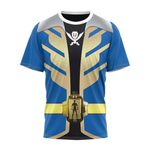 Power Rangers Super Megaforce Blue Ranger Cosplay Custom T-Shirt