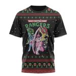 Ugly Christmas Mighty Morphin Power Rangers Custom T-Shirt