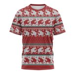 Red Reindeer Christmas Ugly Custom T-Shirt