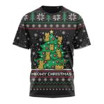 Meowy Ugly Christmas Custom T-Shirt