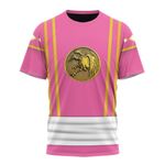 Mighty Morphin Power Ranger Ninja Rangers Pink Crane Custom T-Shirt