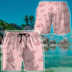 Pink Akatsuki Pattern Custom Beach Shorts