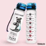 Pitbull Personalized Water Tracker Bottle Pitbull Mama