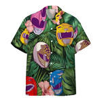MMPR Helmet Hawaii Button Shirt