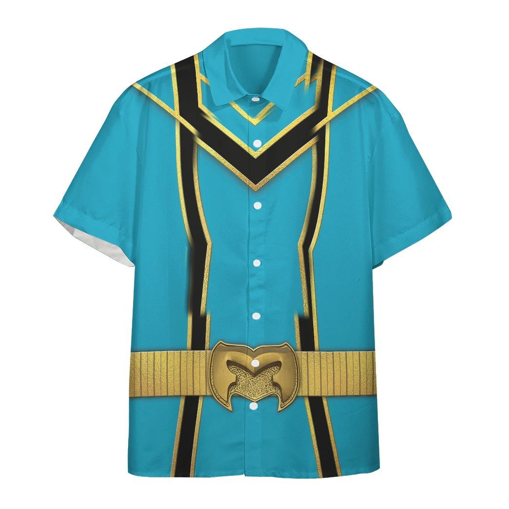 Power Rangers Mystic Force Blue Ranger Custom Button Shirt