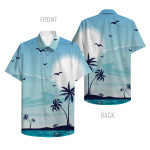 Hawaii 3D Button Shirt Sunset