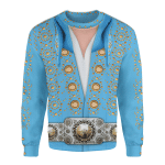 Singer Elvis Presley Blue Pinwheel Jumpsuit Custom Sweatshirt