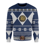 Mighty Morphin Blue Power Rangers Ugly Christmas Custom Sweatshirt