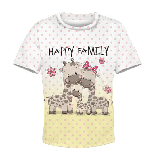 Happy family of giraffe Kid Custom Hoodies T-shirt Apparel