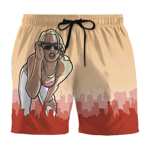 3D GTA San Andreas Custom Beach Shorts