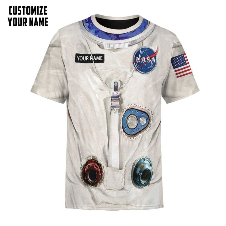 NASA Armstrong Space Suit Custom Name T-Shirt