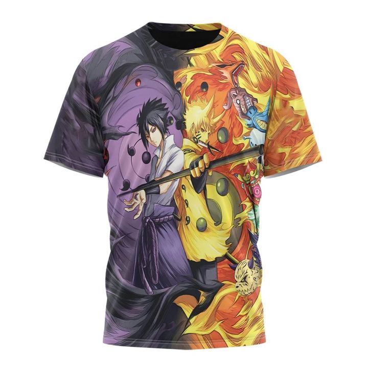 Anime Naruto Shippuden Naruto and Sasuke Six Paths Custom T-Shirt