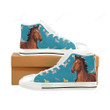 Horse White Unisex High Top Shoes