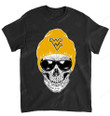 NCAA West Virginia Mountaineers Skull Rock With Beanie T-Shirt