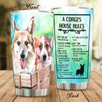 A Corgi's House Rules Stainless Steel Tumbler Perfect Gifts For Dog Lover Tumbler Cups For Coffee/Tea, Great Customized Gifts For Birthday Christmas Thanksgiving