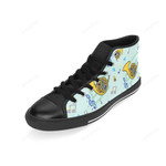 French Horn Pattern Black Classic High Top Canvas Shoes