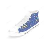 Marimba Pattern White Classic High Top Canvas Shoes /Large Size