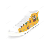 Bass Drum Pattern White Men’s Classic High Top Canvas Shoes
