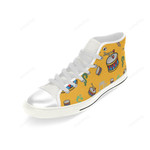 Bass Drum Pattern White Classic High Top Canvas Shoes