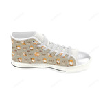 Pomeranian Pattern White Classic High Top Canvas Shoes