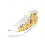 Akita Pattern White Classic High Top Canvas Shoes
