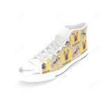 German Shepherd Pattern White Classic High Top Canvas Shoes