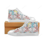 Poodle Pattern White Classic High Top Canvas Shoes