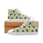 Boston Terrier Pattern White Classic High Top Canvas Shoes