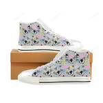American Staffordshire Terrier Pattern White Classic High Top Canvas Shoes