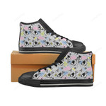 American Staffordshire Terrier Pattern Black Women's Classic High Top Canvas Shoes