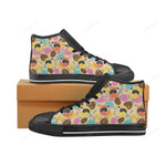 Border Collie Pattern Black Classic High Top Canvas Shoes