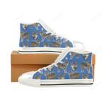 Wolf Pattern White Classic High Top Canvas Shoes