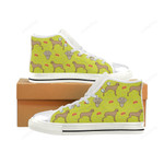Weimaraner Pattern White Classic High Top Canvas Shoes