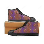 Violin Pattern Black Classic High Top Canvas Shoes