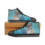 Boxer Water Colour Black Classic High Top Canvas Shoes