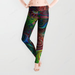 Abstract Colorful Spiral All Over Print 3D Legging