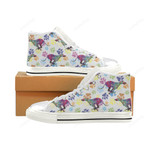 Greyhound Running Pattern Classic High Top Canvas Shoes