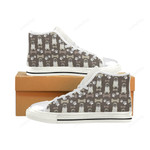 Pug Water Colour Pattern Classic High Top Canvas Shoes