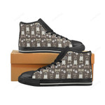 Pug Water Colour Pattern Classic High Top Canvas Shoes