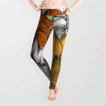 Beautiful Pattern From Hand Drawn Sunflowers All Over Print 3D Legging