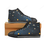Planet Pattern Black Classic High Top Canvas Shoes