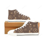 Accountant Pattern White Classic High Top Canvas Shoes