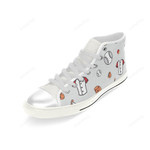 Baseball Pattern White Classic High Top Canvas Shoes